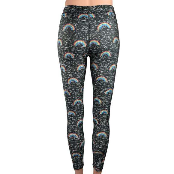 Terez Womens Multi Rainbow Print Mid Rise Pull On Activewear Fitness Leggings S - Picture 3 of 5